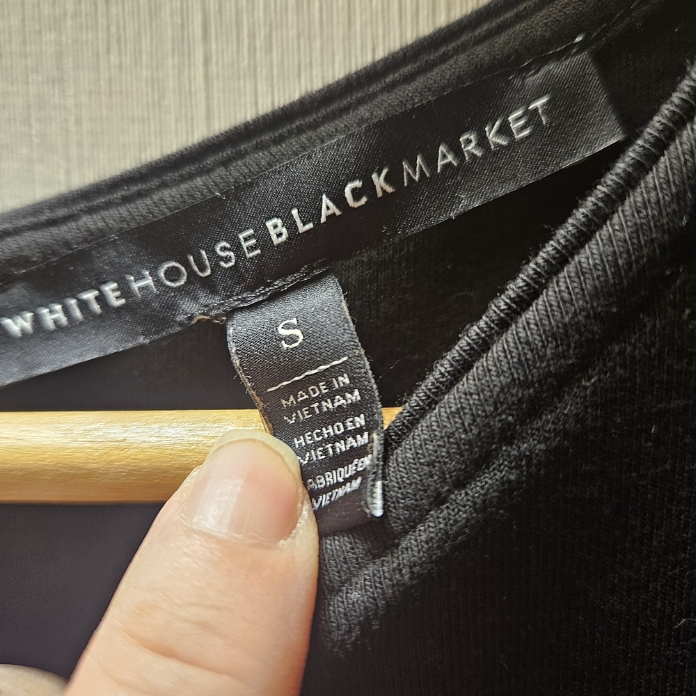 White House Black Market Black Long Sleeve Dress - Picture 4 of 7
